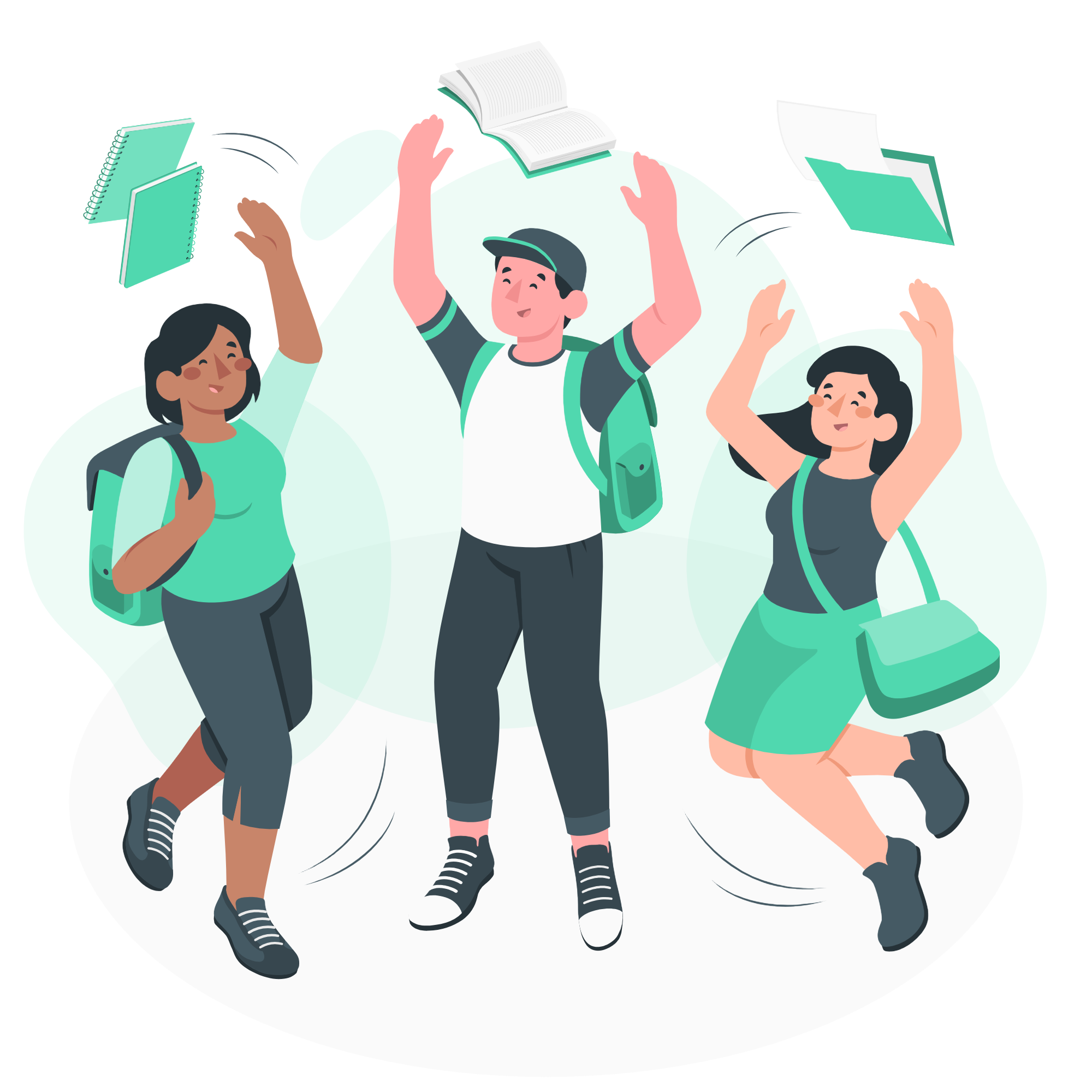 Education platform illustration showing learning and student engagement